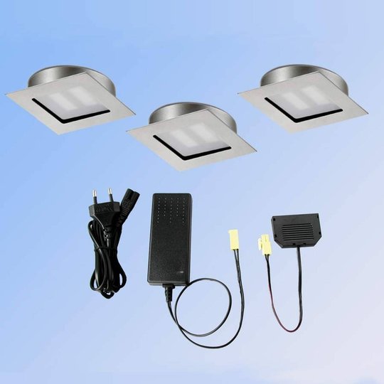3dels-set Cubic 68 kantig LED-inbyggnadsspot 2700K
