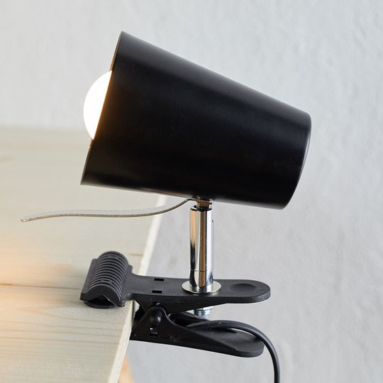 Svart klämlampa Clampspots in modern optik