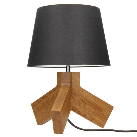 Bordslampa av trä Tilda skärm antracit
