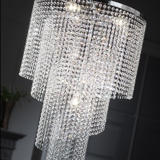 Taklampa Elica med kristallspiral, Ø 35 cm