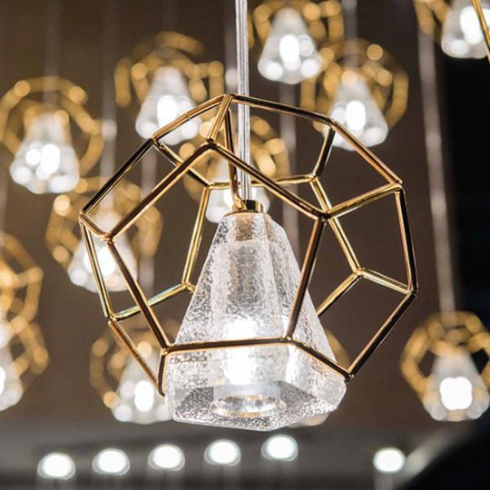 Hänglampa Incanto, guld 24 karat, 1 lampa