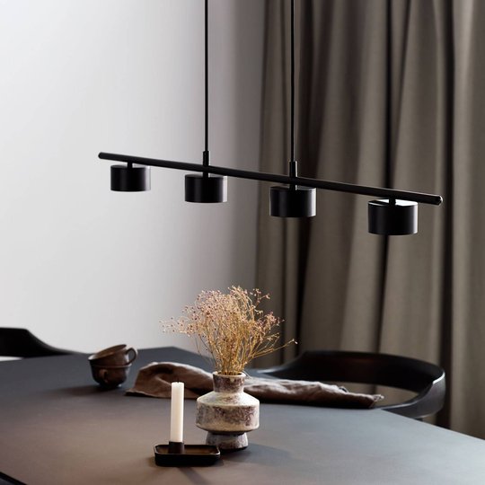 LED-pendellampa Clyde, 4 lampor, rak
