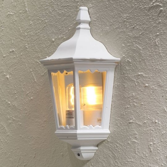Utomhusvägglampa Firenze, halvskål, vit