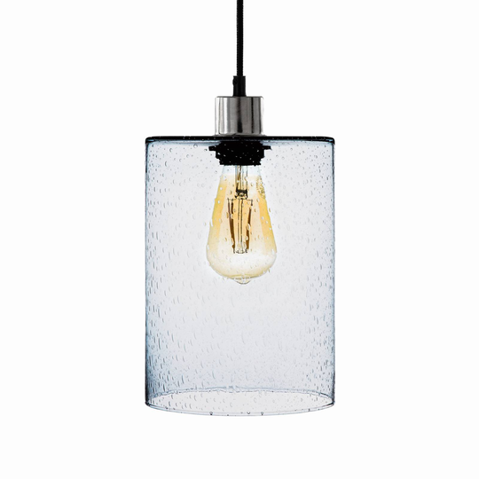 Hänglampa Soda cylinder glas blå Ø 18 cm