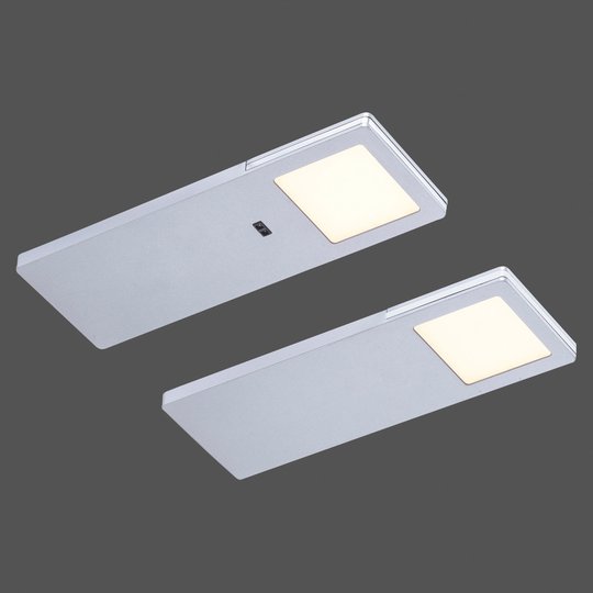 LED-bänklampa Amon, 2-pack, kantig