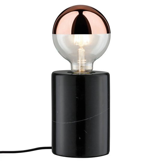 Svart bordslampa Nordin i marmor