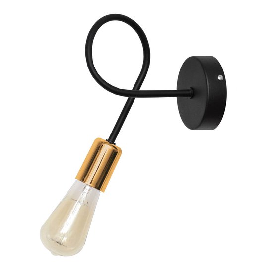 Vägglampa Oxford i svart/koppar