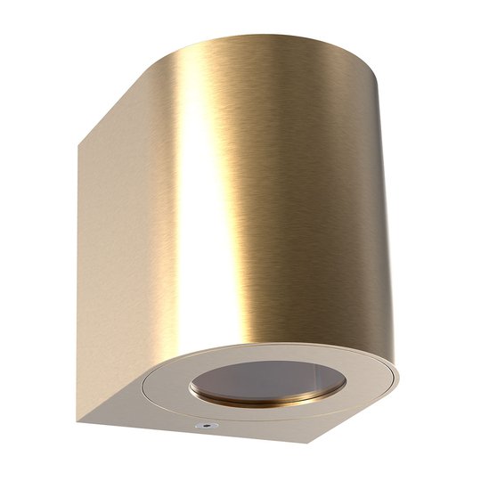 LED-utomhusvägglampa Canto 2, 10 cm, mässing