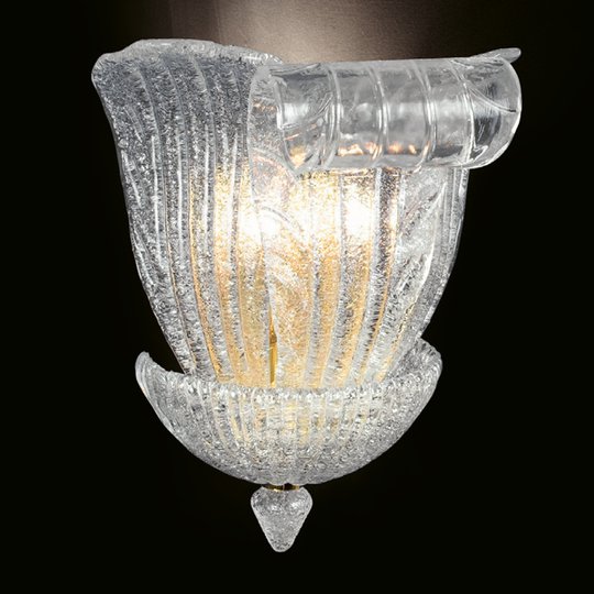 Guld genomskinlig vägglampa Tartaruga
