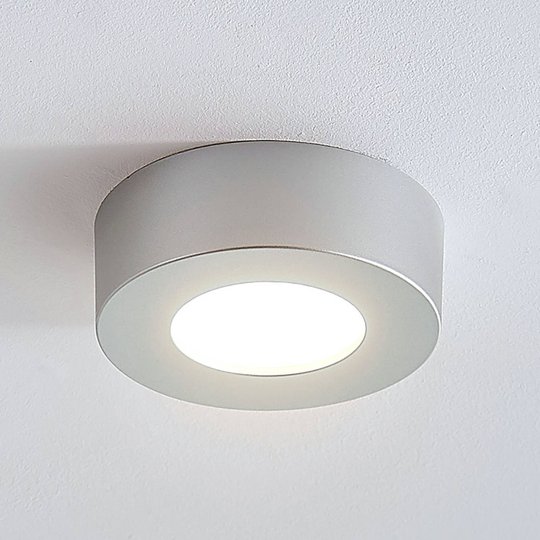 LED-taklampa Marlo silver 3000K rund 12,8 cm