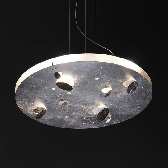 Knikerboker Buchi LED-hänglampa, rund bladsilver