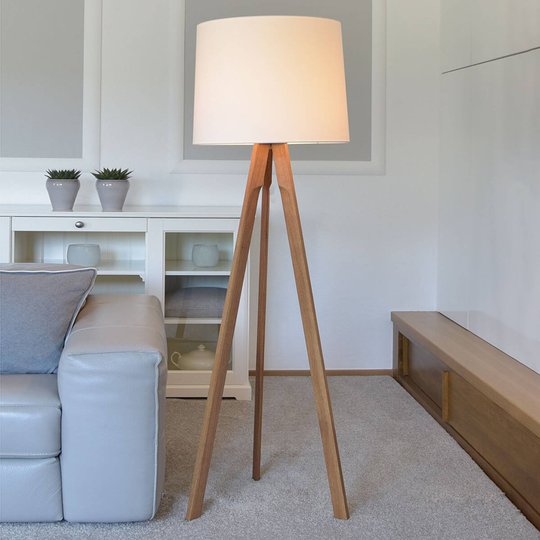HerzBlut Tre golvlampa skärm vit, oljad ek
