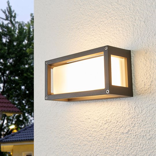 Aurelien – utomhusvägglampa med grå ram