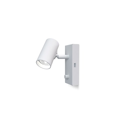Tyson Vägg USB höger Mattvit LED sladd ut ner