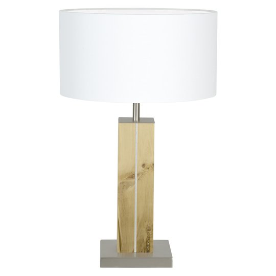 HerzBlut Dana bordslampa, furuträ, vit, 56 cm
