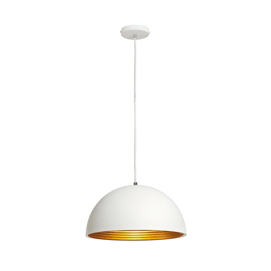 Vit-guldfärgad pendellampa Forchini M 40 cm