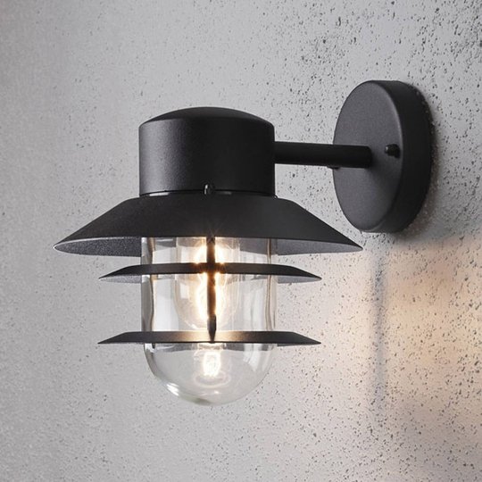 Utomhusvägglampa Modena, hängande, svart