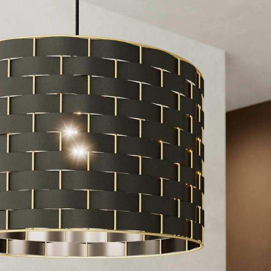 Hänglampa Marasales av textil, Ø 38 cm
