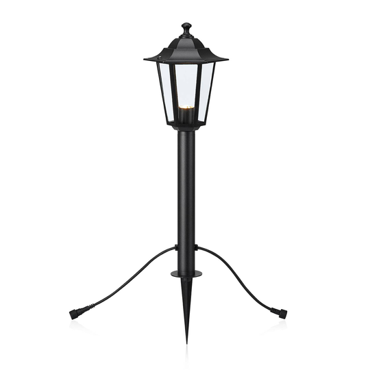 Garden 24 LED-gånglampa lykta, svart, 3W
