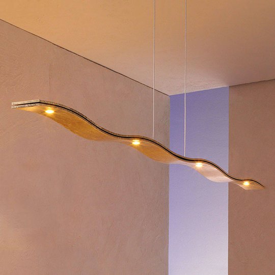 Escale Fluid - dimbar LED-hänglampa, bladguld