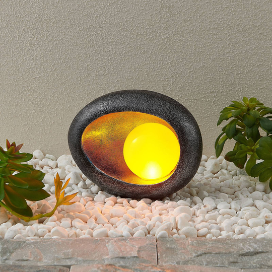 Lindby Tigran LED-solcellslampa, silver, blå