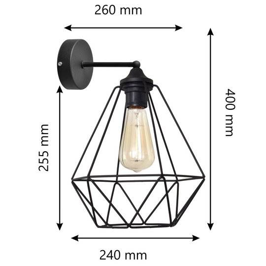 Vägglampa Karo i burdesign svart