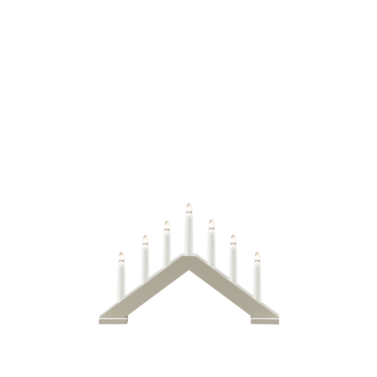 Elljusstake 7 ljus trä beige (Beige)