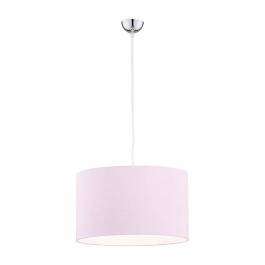 Hänglampa Moa, tygskärm rosa