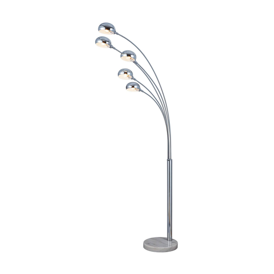 Lindby Sarinio golvlampa med marmorfot, krom