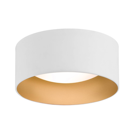 Taklampa Moss, vit/guld