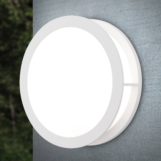 Utomhusvägglampa Henry, Ø 30 cm vit