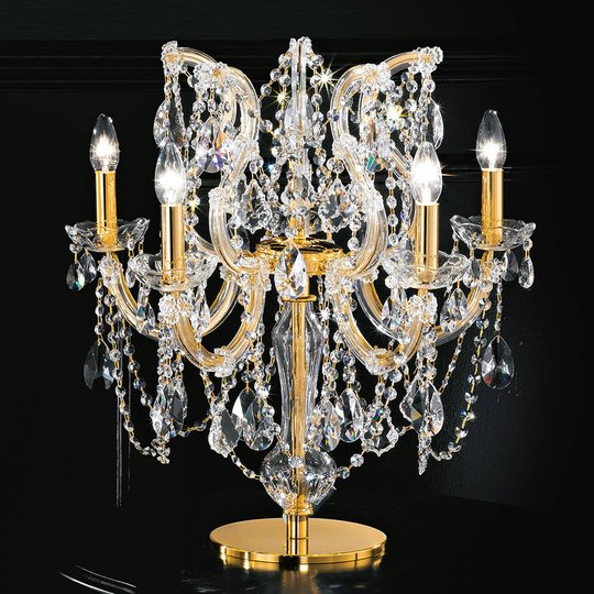 Bordslampa Annino med Swarovski-detaljer, 5 ljus