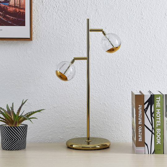 Lucande Kilio LED-bordslampa, dimbar, i guld