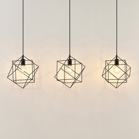 Lindby Finnigan hänglampa, gallerskärm, 3 lampor