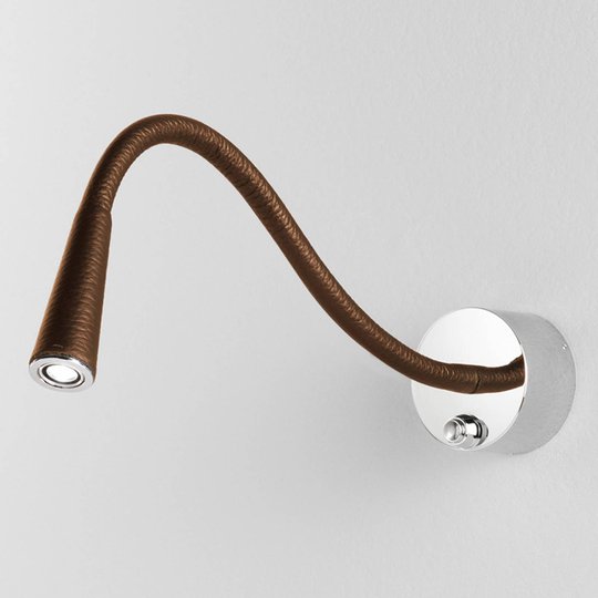 Vega T Flex LED-vägglampa, kamel/krom