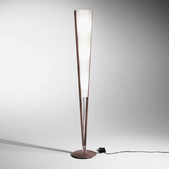 Golvlampa Seba med fotdimmer, kastanjeolja