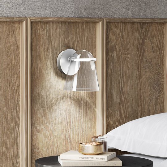 Prandina Sino W3 LED-vägglampa klar/matt vit