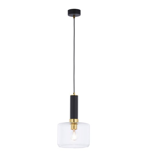 Hänglampa Viva, klar/svart/mässing, 1 lampa
