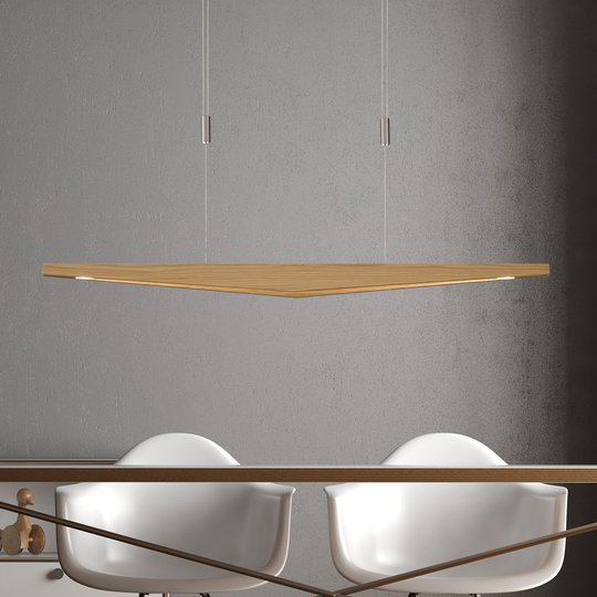 Lucande Dila LED-pendellampa ek natur 118 cm