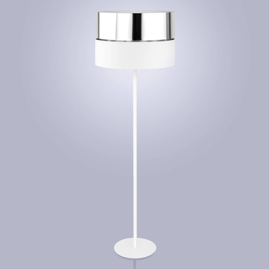 Golvlampa Hilton, vit/silver