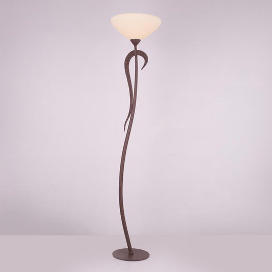 Uplight-golvlampa Samuele i lantstil, créme