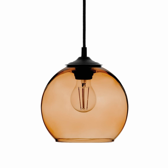 Hänglampa Ball glaskulskärm bärnsten Ø 20 cm