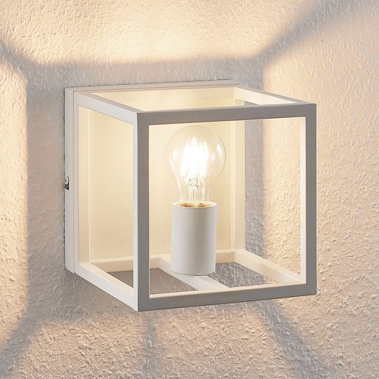 Lindby Meron vägglampa, boxformad, vit