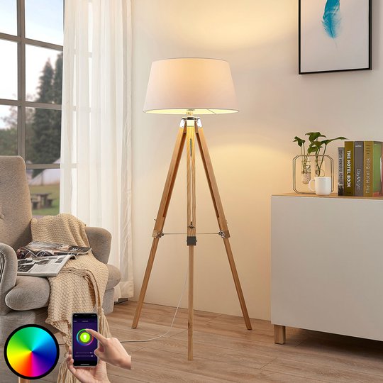 Lindby Smart LED-golvlampa Alessa, app, RGB