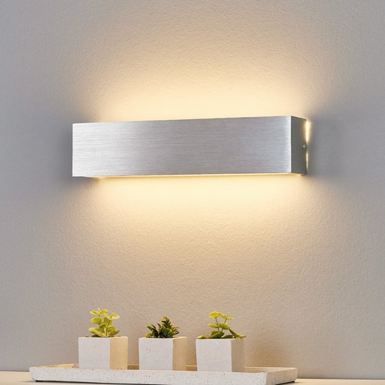 Alufärgad LED-vägglampa Ranik