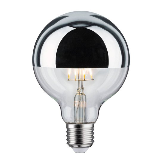 LED-lampa E27 827 6,5W toppförspeglad silver