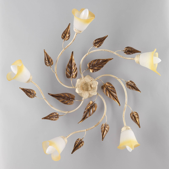 Taklampa Vanda 5 lampor elfenben