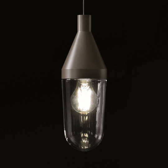 Oluce Niwa utomhushänglampa av glas och aluminium