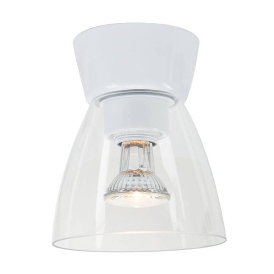 LED-taklampa Bizzo takkåpa vit klarglas