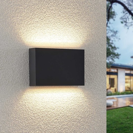 Lindby Jarte LED-utomhusvägglampa, 20 cm up/down